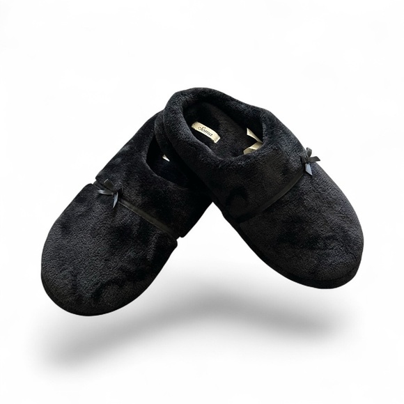 SOMA Black Velour Cozy Slippers L 9 9.5 10 R $49 - Picture 3 of 6